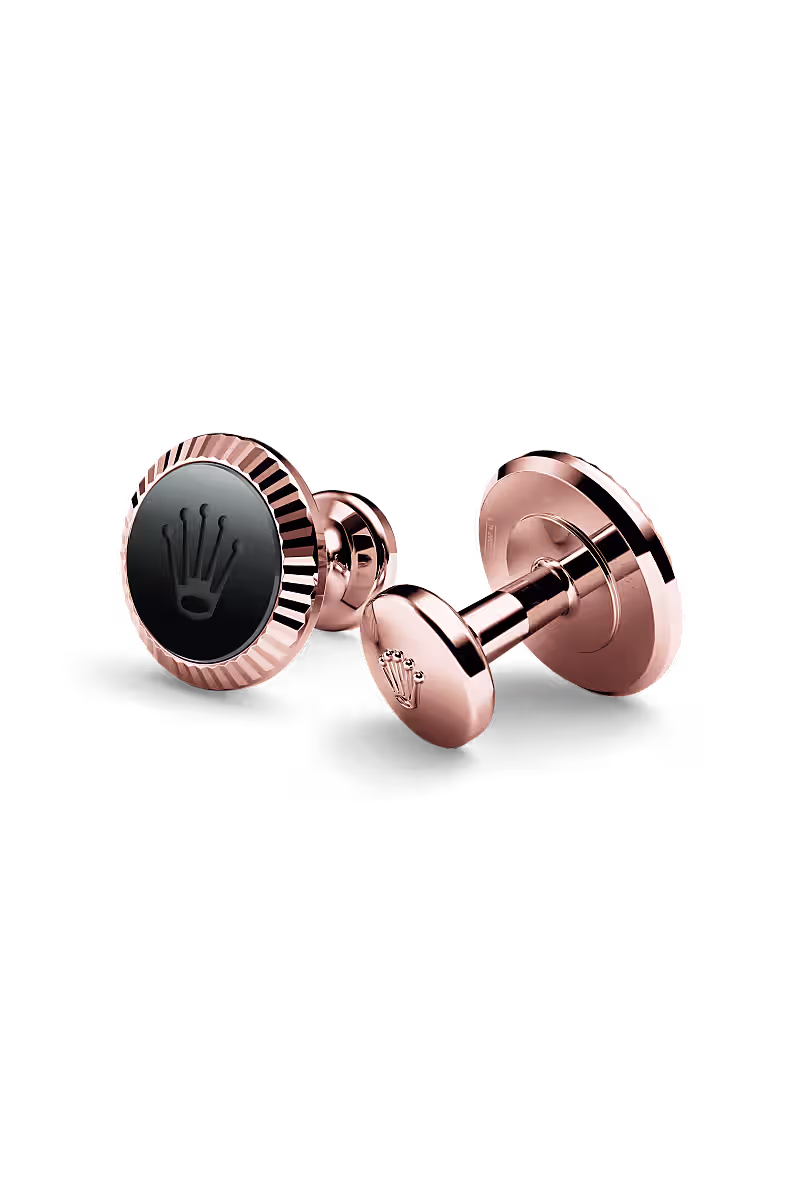 Rolex Manschettenknöpfe „Riffeldesign“ — Packshot