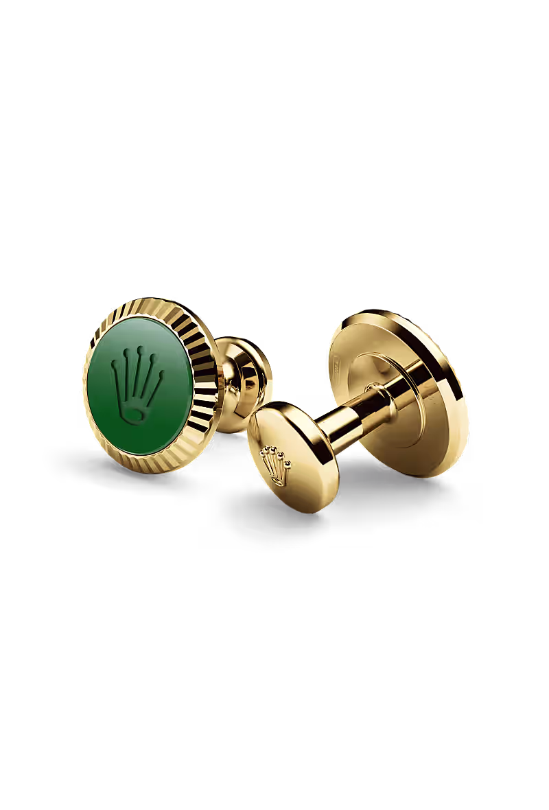 Rolex Manschettenknöpfe „Riffeldesign“ — Packshot