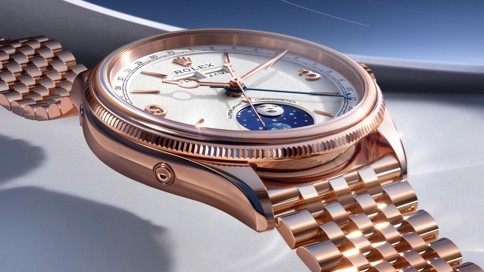 Rolex Perpetual Padellone in Everose-Gold am Handgelenk
