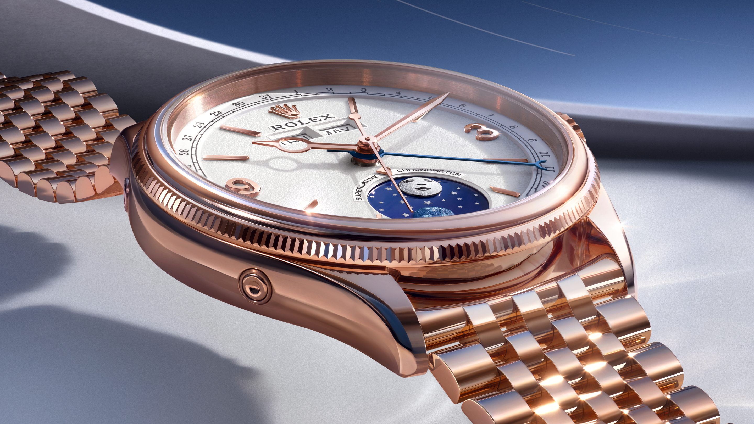 Rolex Perpetual Padellone in Everose-Gold am Handgelenk