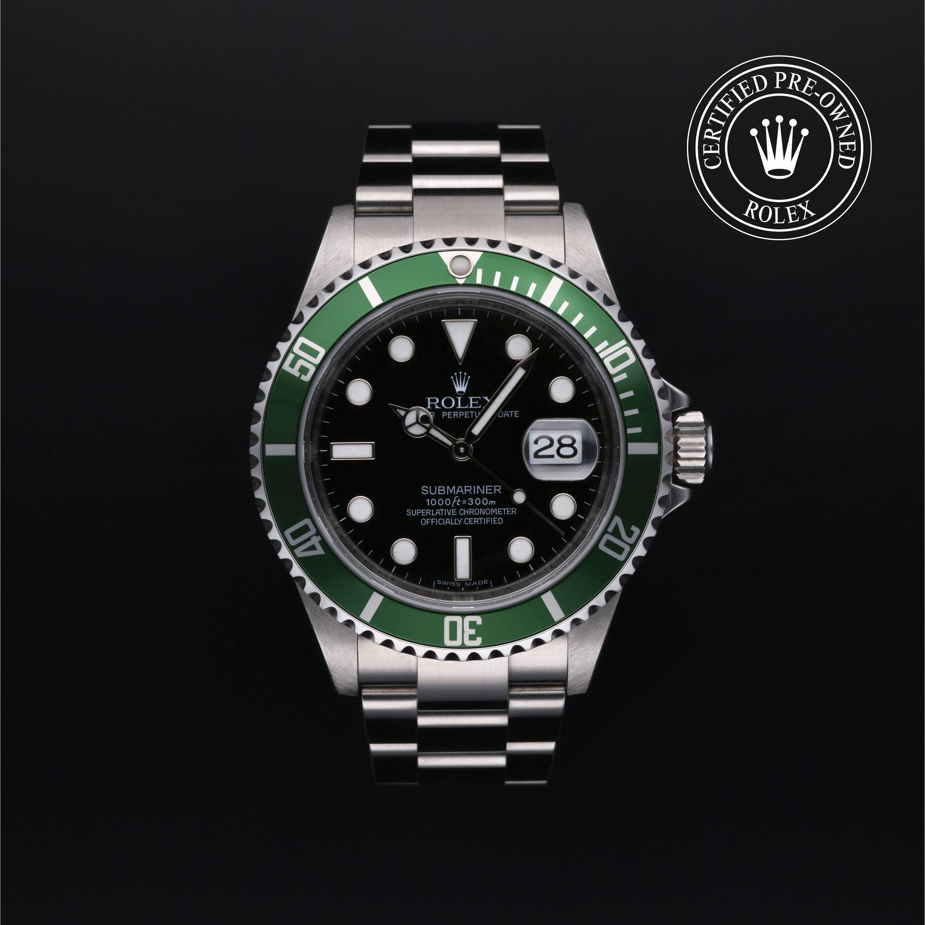 Rolex Certified Pre-Owned Oyster Perpetual Submariner Date in Edelstahl Oystersteel, 40 mm, mit Schwarz