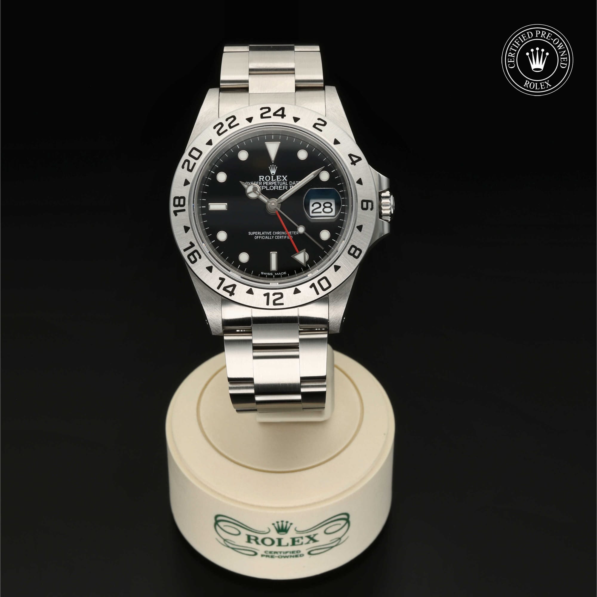 Rolex Certified Pre-Owned Oyster Perpetual Explorer II in Edelstahl Oystersteel, 40 mm, mit Schwarz – Ansicht 1