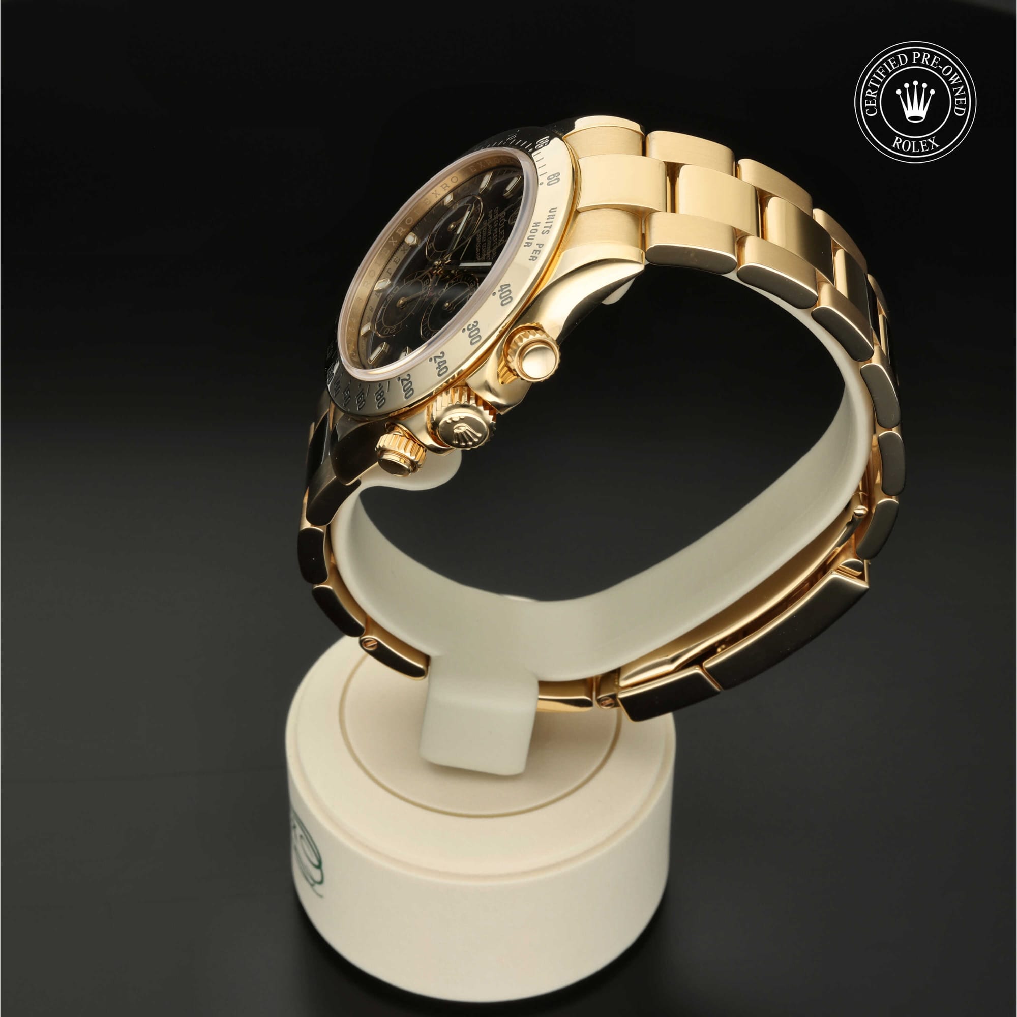 Rolex Certified Pre-Owned Oyster Perpetual Cosmograph Daytona in Gelbgold 18 Karat, 40 mm, mit Schwarz – Ansicht 10