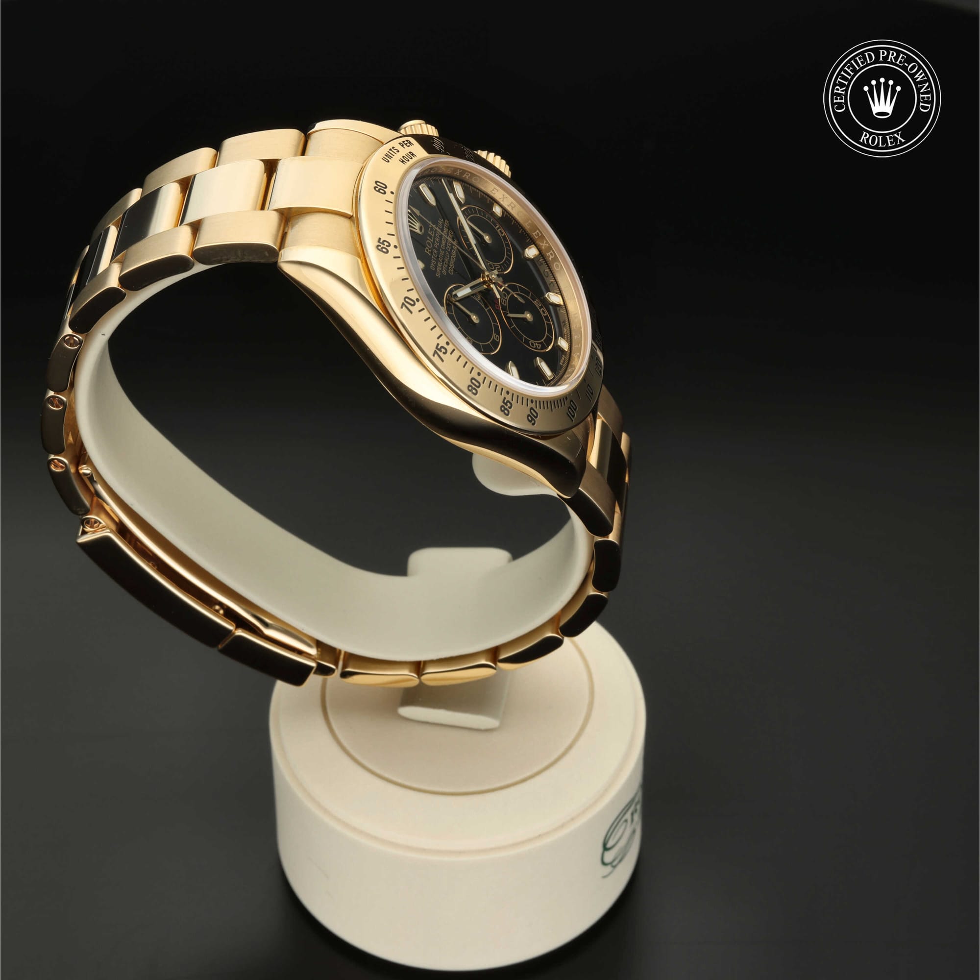 Rolex Certified Pre-Owned Oyster Perpetual Cosmograph Daytona in Gelbgold 18 Karat, 40 mm, mit Schwarz – Ansicht 28
