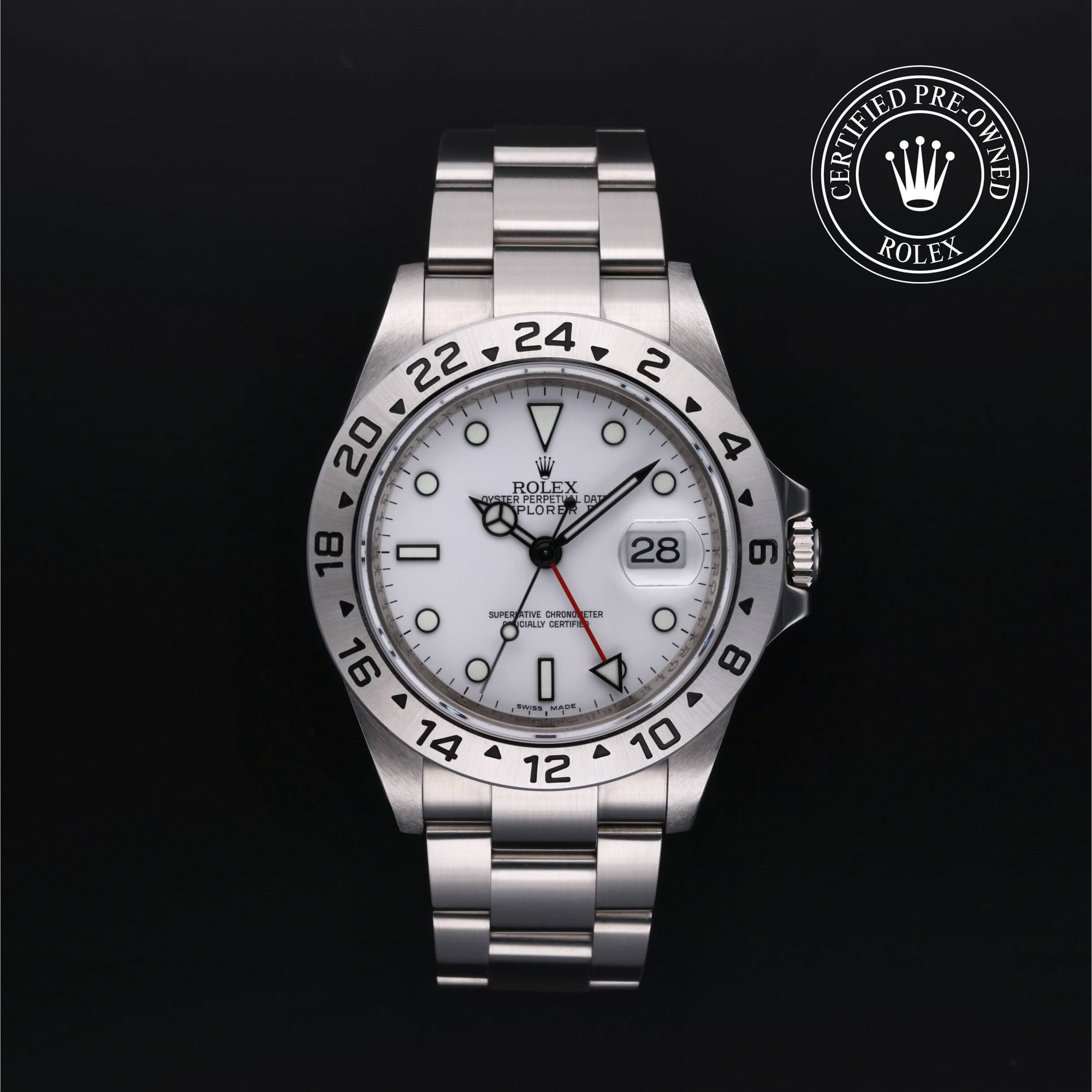 Rolex Certified Pre-Owned Oyster Perpetual Explorer II in Edelstahl Oystersteel, 40 mm, mit Weiß
