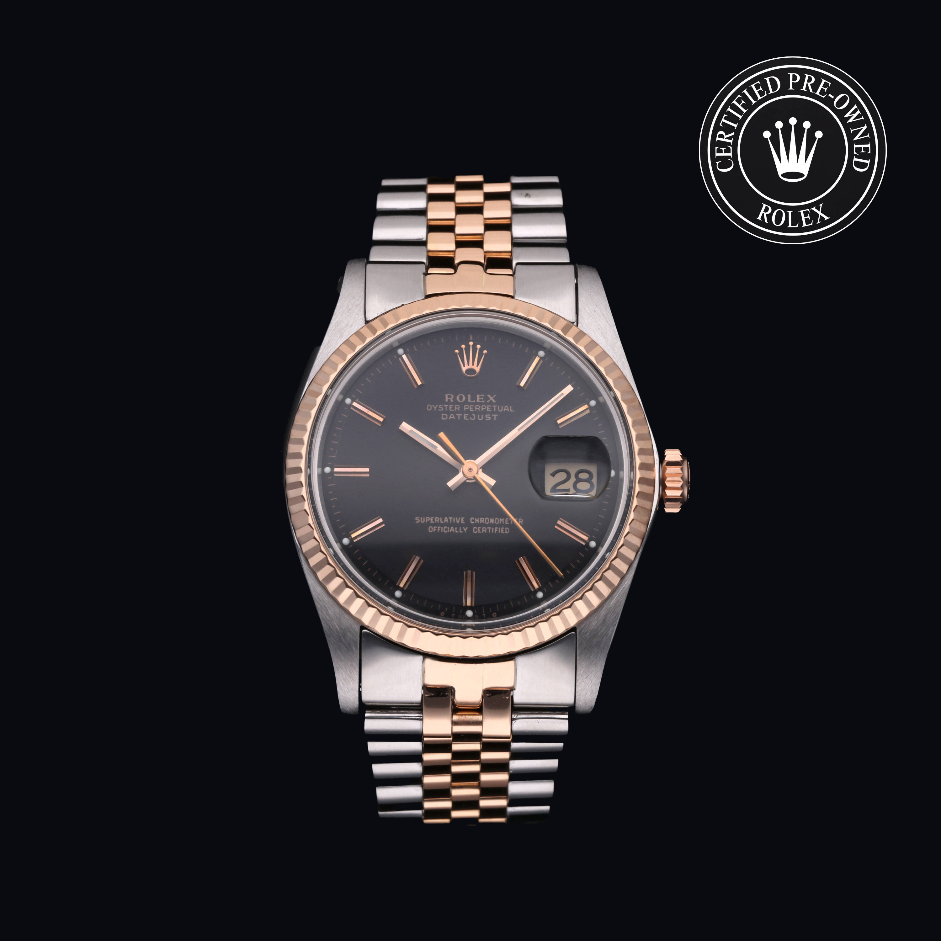 Rolex Certified Pre-Owned Oyster Perpetual Datejust 36 in Edelstahl Oystersteel und Roségold, 36 mm