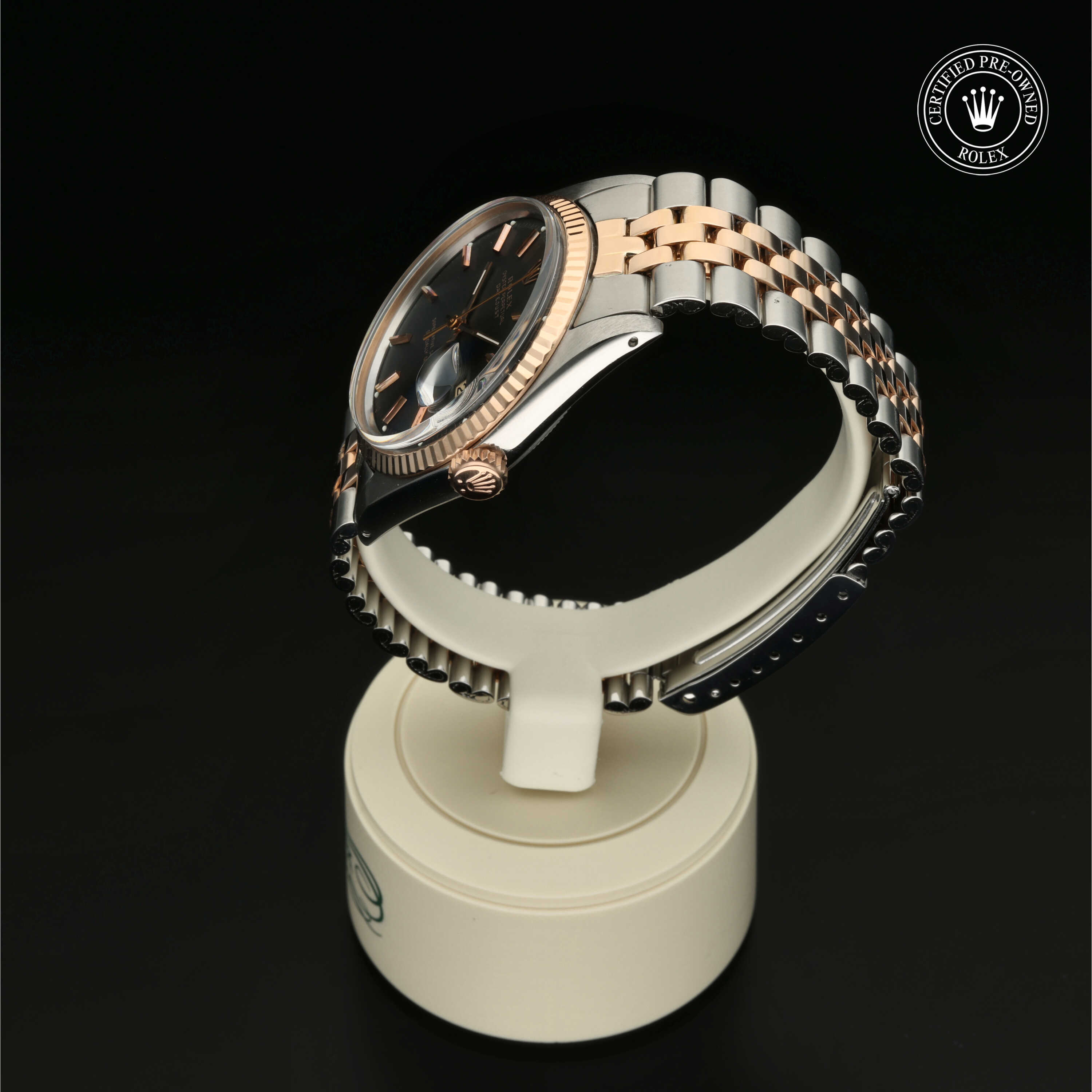 Rolex Certified Pre-Owned Oyster Perpetual Datejust 36 in Edelstahl Oystersteel und Roségold, 36 mm, mit Schwarz Index – Ansicht 10