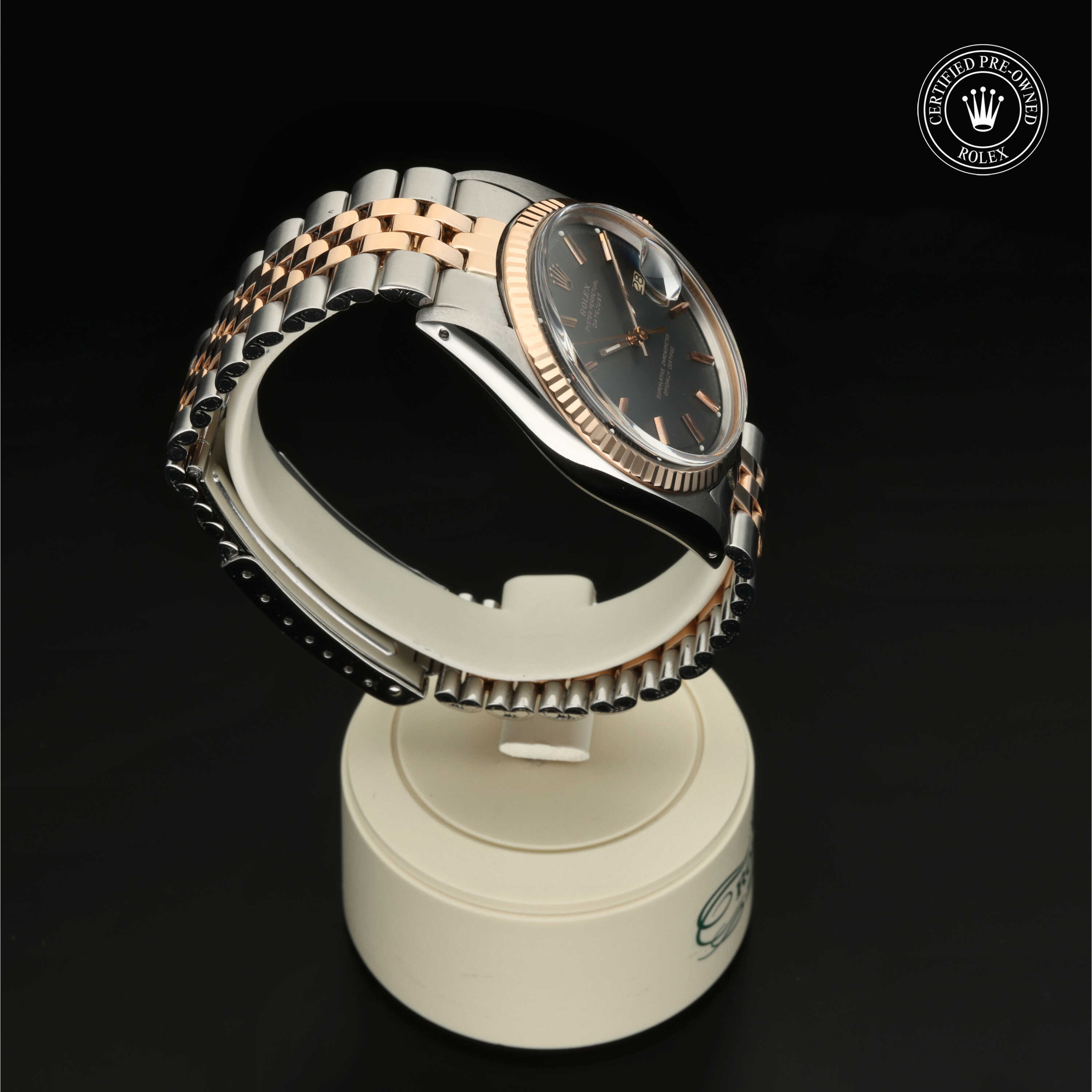 Rolex Certified Pre-Owned Oyster Perpetual Datejust 36 in Edelstahl Oystersteel und Roségold, 36 mm, mit Schwarz Index – Ansicht 28