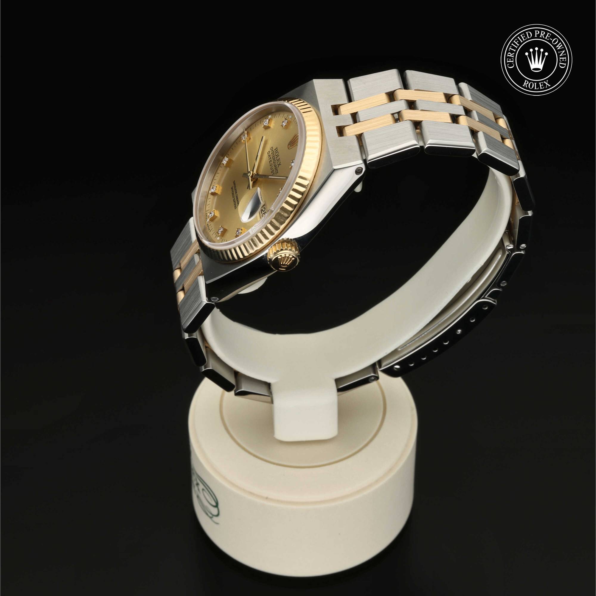 Rolex Certified Pre-Owned Oyster Perpetual Datejust 36 in Rolesor Gelb, 36 mm, mit Champagnerfarben mit 10 Brillanten – Ansicht 28