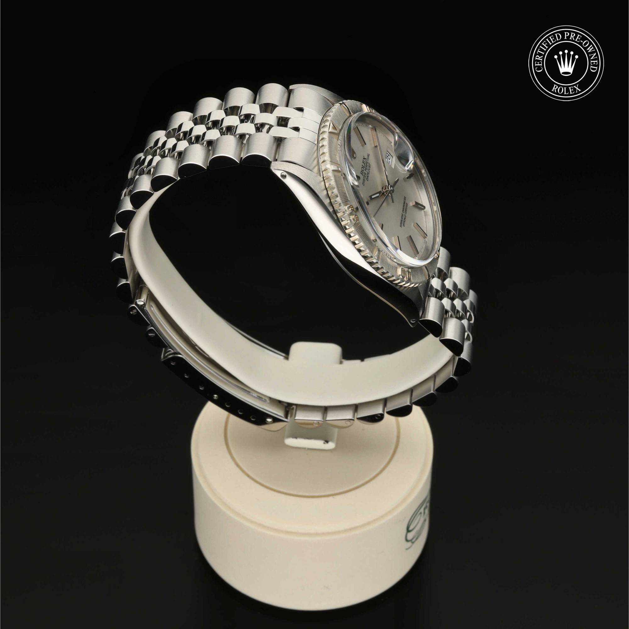 Rolex Certified Pre-Owned Oyster Perpetual Datejust Turn-O-Graph in Rolesor Weiß, 14 Karat, 36 mm, mit Silber, Index – Ansicht 28
