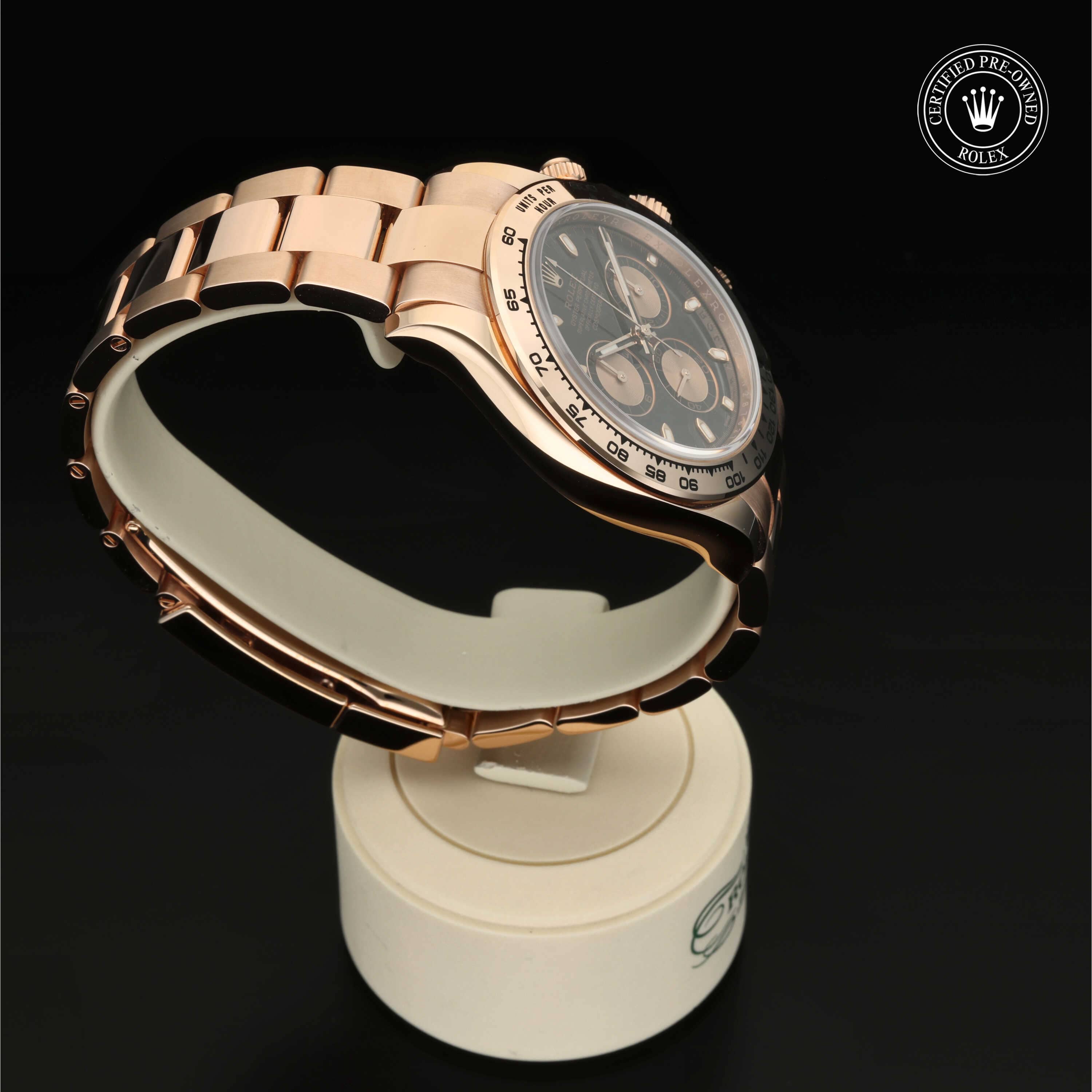 Rolex Certified Pre-Owned Oyster Perpetual Cosmograph Daytona in Everose-Gold, 40 mm, mit Schwarz/Rosa matt Index – Ansicht 28