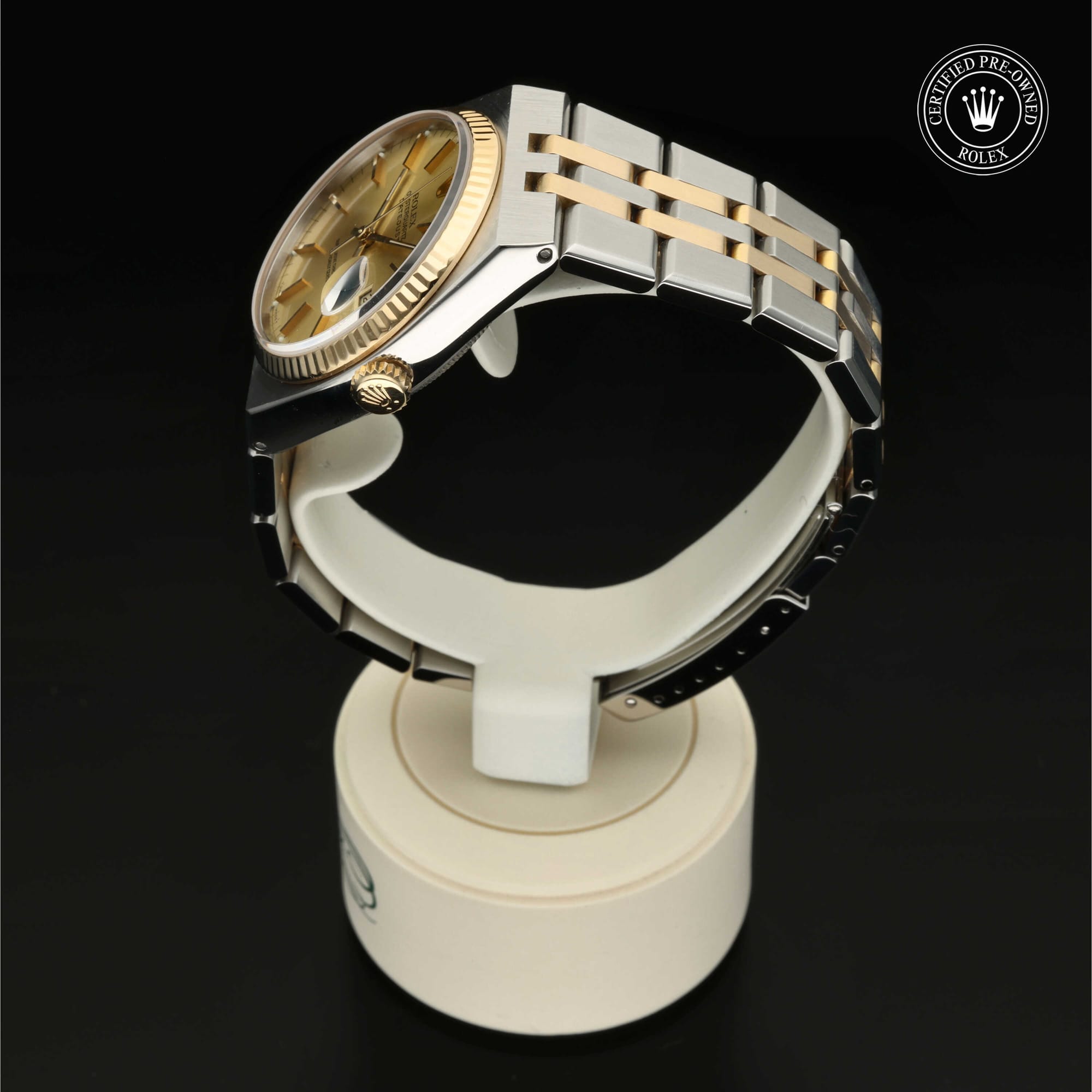 Rolex Certified Pre-Owned Oyster Perpetual Datejust in Rolesor Gelb, 36 mm, mit Champagnerfarben Index – Ansicht 10