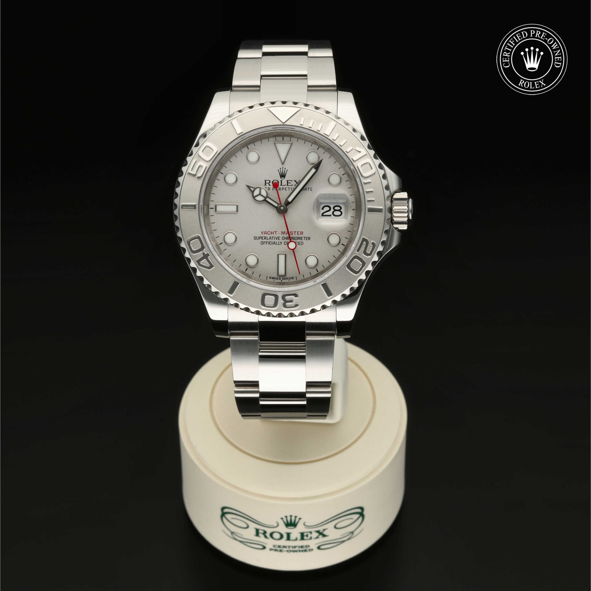 Rolex Certified Pre-Owned Oyster Perpetual Yacht-Master 40 in Rolesium, 40 mm, mit Platin – Ansicht 1